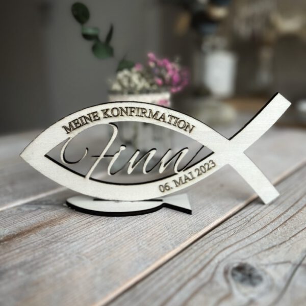 Fisch - Kommunion/Konfirmation/Taufe - personalisiert