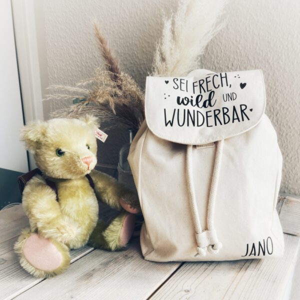 Kinderrucksack - Canvas - personalisiert -