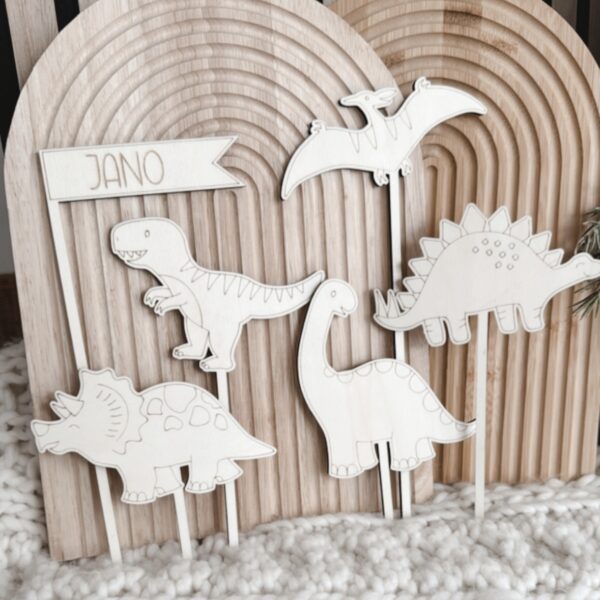 Cake Topper Set Dinosaurier