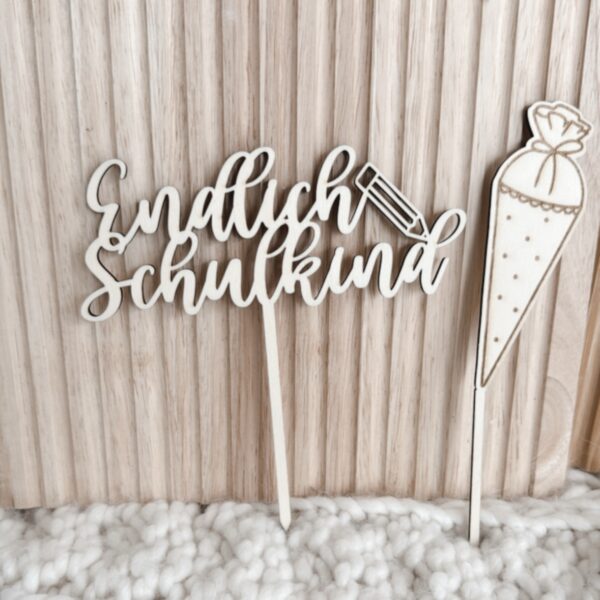 Cake Topper Set "endlich Schulkind"