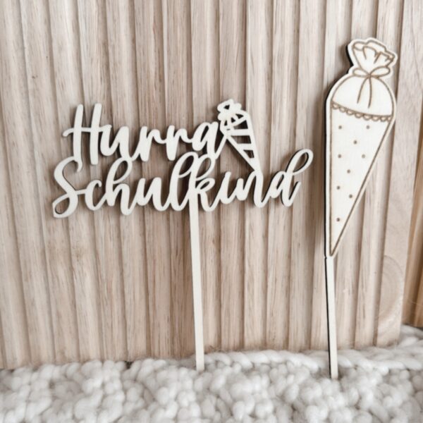 Cake Topper Set "Hurra Schulkind"