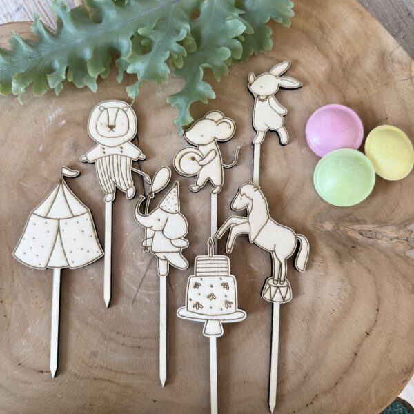 Cake Topper Set niedliche Zirkustiere – Bild 4