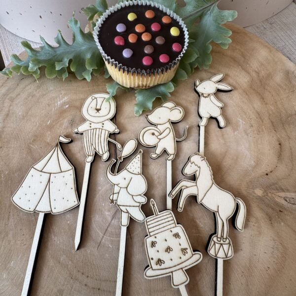 Cake Topper Set niedliche Zirkustiere – Bild 5